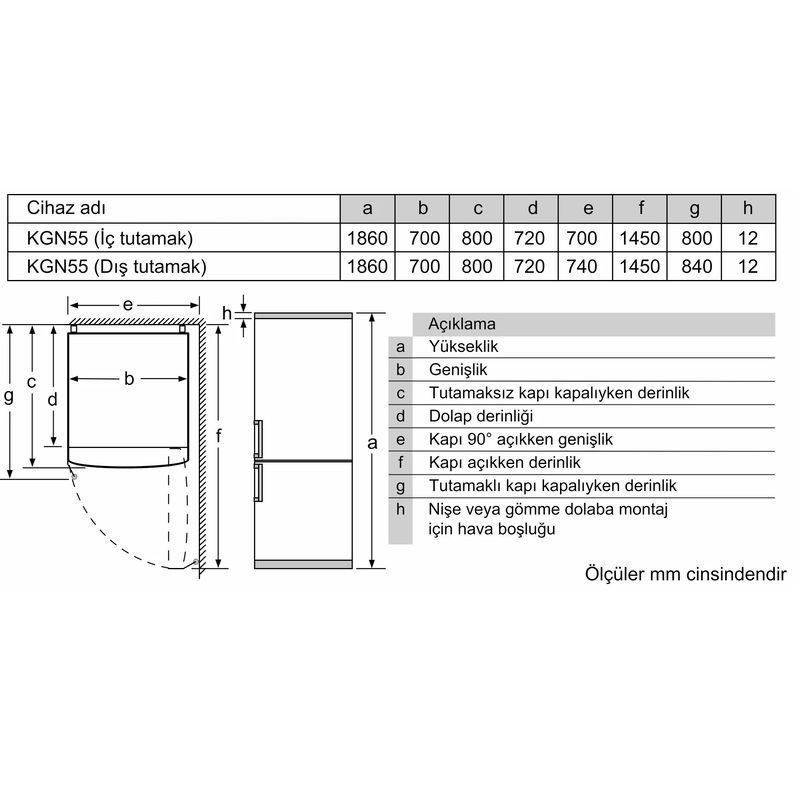 Profilo BD3055WEVN Kombi No Frost Beyaz Buzdolabı - Görsel 5
